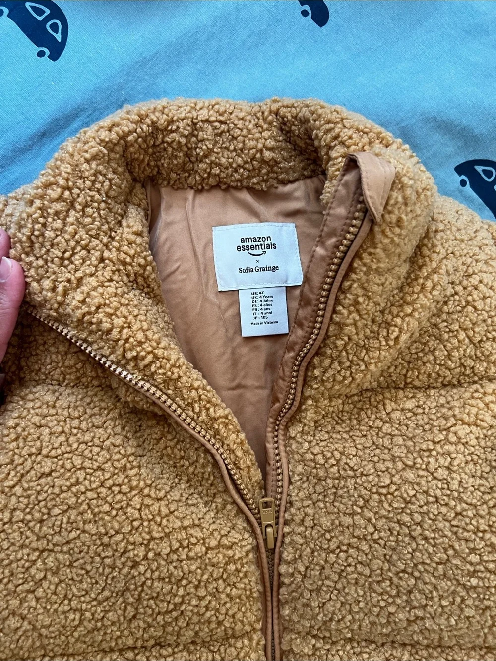 Amazon Essentials Tan/Teddy Sherpa Puffer Jacket - Brown
